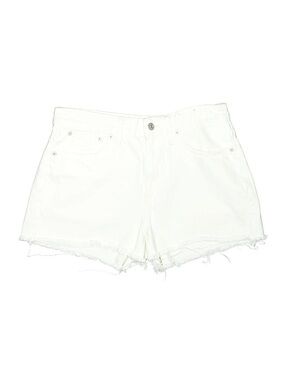 Madewell Women's White Denim Cutoff Shorts with button fly